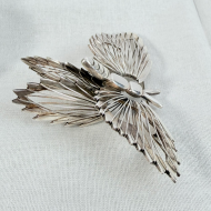 Vintage Taxco Mexico Sterling Silver Butterfly Brooch Large Heavy Modernist Pin - 11