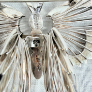 Vintage Taxco Mexico Sterling Silver Butterfly Brooch Large Heavy Modernist Pin - 6