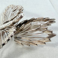 Vintage Taxco Mexico Sterling Silver Butterfly Brooch Large Heavy Modernist Pin - 8