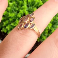 Vintage 9ct Yellow Gold Marquise Tanzanite Ring Hallmarked - 3