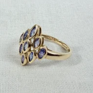 Vintage 9ct Yellow Gold Marquise Tanzanite Ring Hallmarked - 13