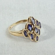 Vintage 9ct Yellow Gold Marquise Tanzanite Ring Hallmarked - 7