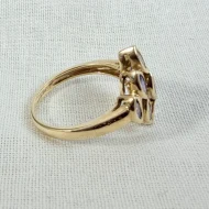 Vintage 9ct Yellow Gold Marquise Tanzanite Ring Hallmarked - 8
