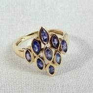 Vintage 9ct Yellow Gold Marquise Tanzanite Ring Hallmarked - 6