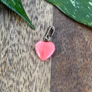 Vintage Coral Heart Charm Love Carved Pendant
