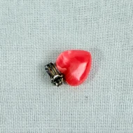 Vintage Coral Heart Charm Love Carved Pendant - 3