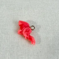 Vintage Coral Carved Elephant Pendant Charm - 3