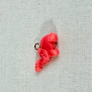Vintage Coral Carved Elephant Pendant Charm - 4