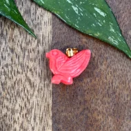 Vintage Coral Bird Pendant Carved Charm