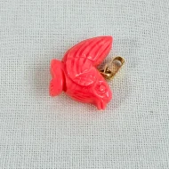 Vintage Coral Bird Pendant Carved Charm - 3