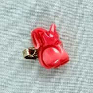 Vintage Coral Carved Rabbit Charm Pendant - 4