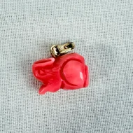 Vintage Coral Carved Rabbit Charm Pendant - 3