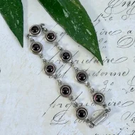 Vintage Sterling Silver Tourmaline Fancy Cabachon Bracelet