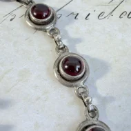 Vintage Sterling Silver Tourmaline Fancy Cabachon Bracelet - 4