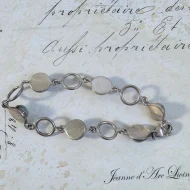 Vintage Sterling Silver Blue Gemstone Fancy Cabochon Bracelet - 9