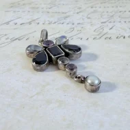 Sterling Silver Moonstone Amethyst Butterfly Pendant Dangle - 8