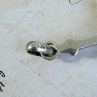 Vintage Sterling Silver Glass Large Cross Pendant - 7