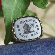 Antique Georgian Wax Seal Fob "Who Neglects Me Loses Me" Pendant
