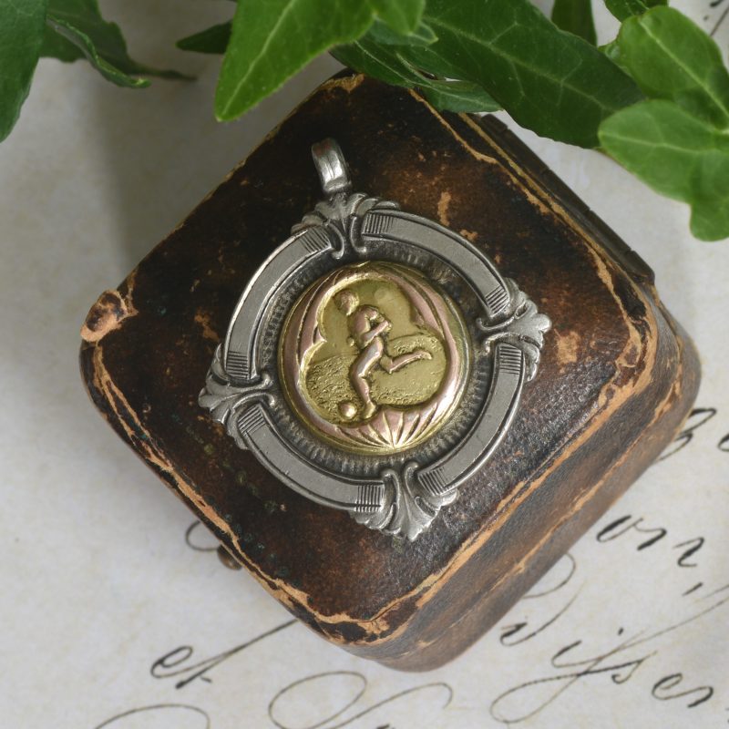 Vintage Sterling Silver and Gold Football Soccer Medal Fob