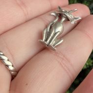Vintage Sterling Silver Cat Pendant Paste 3D Cute - Image 6