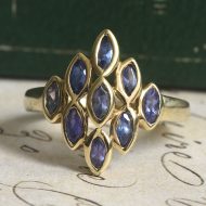 Vintage 9ct Gold Tanzanite Ring Marquise Violet December Birthstone Ladies