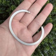 Vintage Sterling Silver Heavy Cuff Bracelet, Stacking Modernist Navajo Open Bangle Native American - Image 2