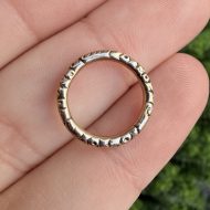Antique 9ct Gold Split Ring Engraved Bolt Ring Connector Fob Chain Component Charm - Image 10