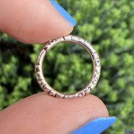 Antique 9ct Gold Split Ring Engraved Bolt Ring Connector Fob Chain Component Charm - Image 3