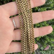 Antique Gilt Long Guard Chain Muff Chain Dog Clip Link Necklace 53.5" - Image 5