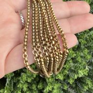 Antique Gilt Long Guard Chain Muff Chain Dog Clip Link Necklace 53.5" - Image 6