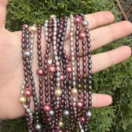 Vintage Freshwater Pearl Multi Strand Multi-Colour Necklace with 14ct Gold Clasp and Beads - Image 3