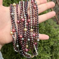 Vintage Freshwater Pearl Multi Strand Multi-Colour Necklace with 14ct Gold Clasp and Beads - Image 2