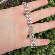 Sterling Silver Flat Curb Chain Bracelet 925 11.5" 30g, photo 14