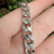Sterling Silver Flat Curb Chain Bracelet 925 11.5" 30g, photo 4