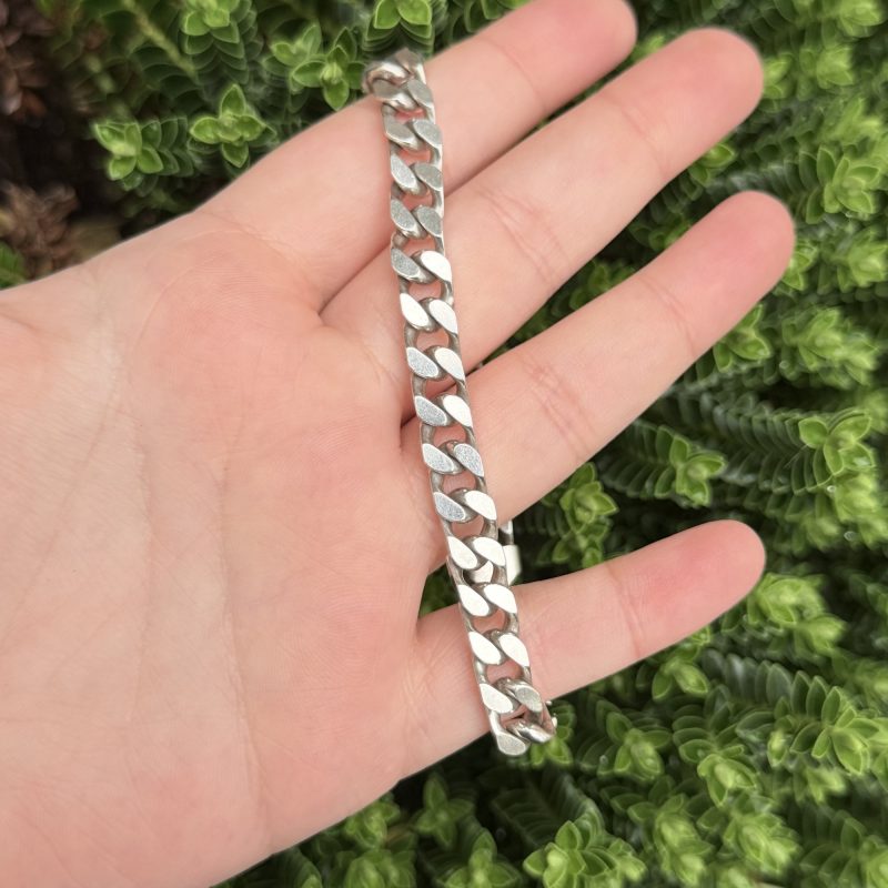 Sterling Silver Flat Curb Chain Bracelet 925 11.5" 30g