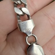Sterling Silver Flat Curb Chain Bracelet 925 11.5" 30g, photo 8