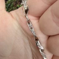 Sterling Silver Flat Curb Chain Bracelet 925 11.5" 30g, photo 10