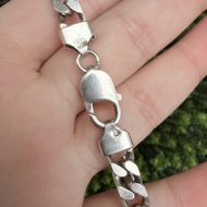 Sterling Silver Flat Curb Chain Bracelet 925 11.5" 30g, photo 7