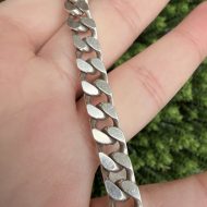 Sterling Silver Flat Curb Chain Bracelet 925 11.5" 30g, photo 5