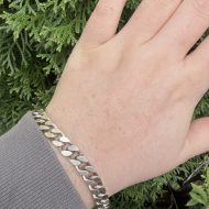 Sterling Silver Flat Curb Chain Bracelet 925 11.5" 30g, photo 3
