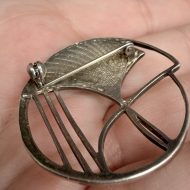 Vintage Sterling Silver Scottish Enamel Brooch Blue Modernist, photo 9