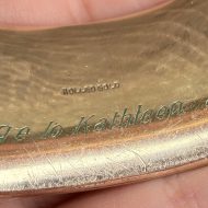 Vintage Wide Rolled Gold Bangle Chunky 1950s Engraved Floral, photo 12