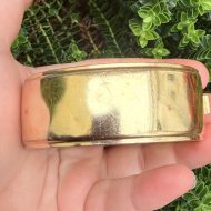 Vintage Wide Rolled Gold Bangle Chunky 1950s Engraved Floral, photo 6